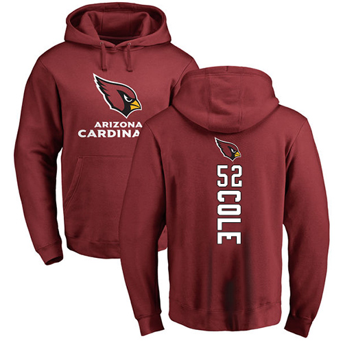 Arizona Cardinals Men Maroon Mason Cole Backer NFL Football 52 Pullover Hoodie Sweatshirts